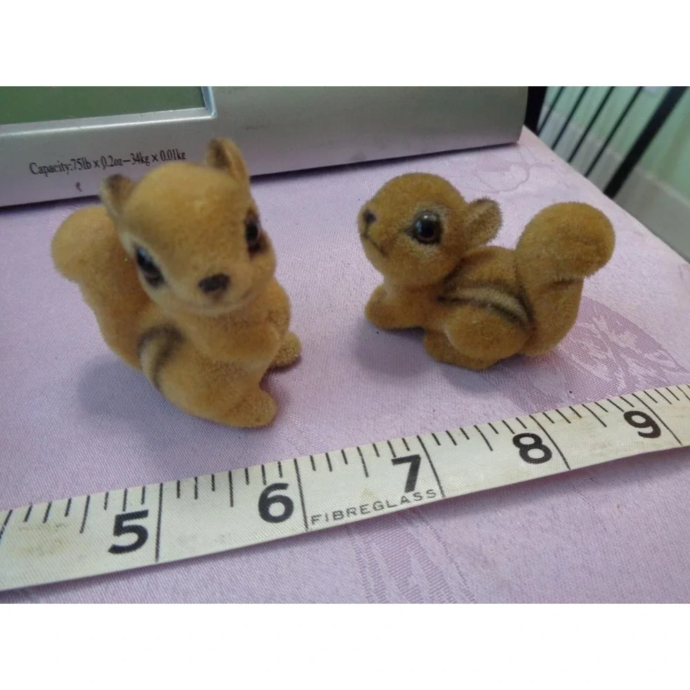 Josef Originals Flocked Chipmunks Set of 2 *
